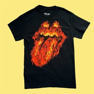 Rolling Stones Flames Tour Shirt 2016 Las Vegas Black Small